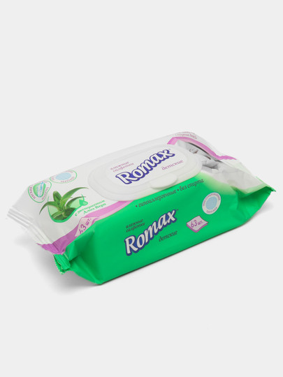 Салфетки влажные детские Romax Алоэ с клапаном Romax 63 штук Toshkentda hududida, narxi 20000 so'm Uzum Market korxonasidan - Prom.uz (ID#1057617)