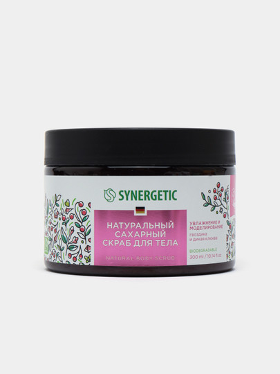 Сахарный скраб для тела Synergetic Увлажнение и моделирование, 300 мл в ...