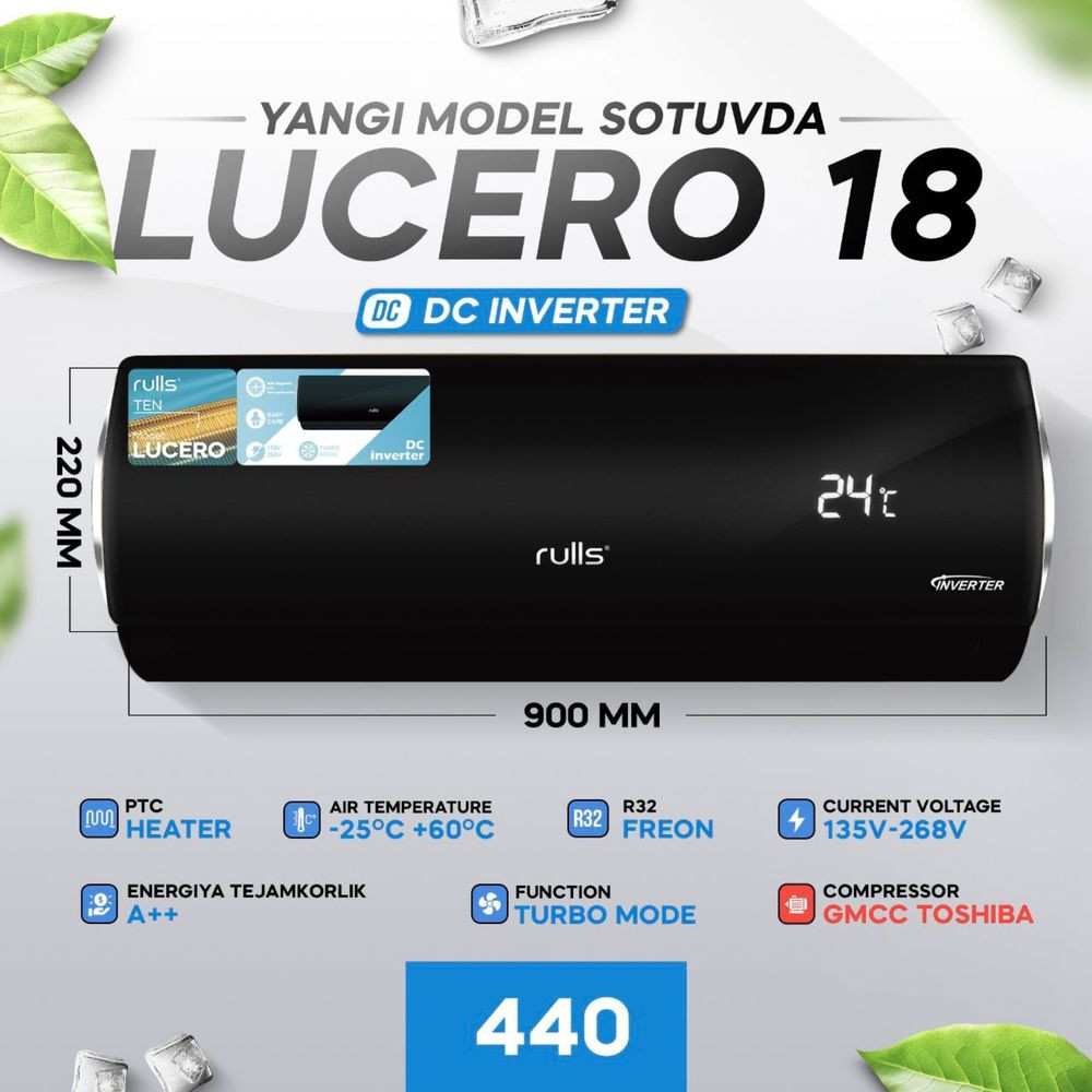 Кондиционер Rulls 18 Inverter Toshkentda hududida, narxi 5325051 so'm Кондиционер Оптом korxonasidan - Prom.uz (ID#1344305)