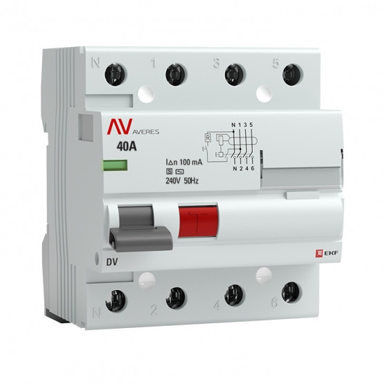 Устройство защитного отключения DV 4P 40А/100мА (S) EKF AVERES Toshkentda hududida, narxi 1407450 so'm M-ELECTRO korxonasidan - Prom.uz (ID#1173658)