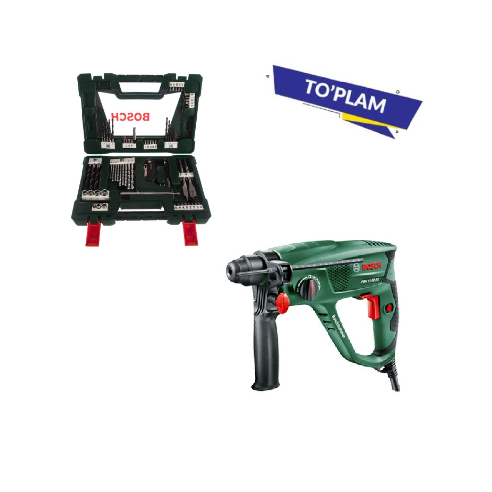 Перфоратор BOSCH PBH 2100 RE Compact + набор сверл и бит V-Line (68 ...
