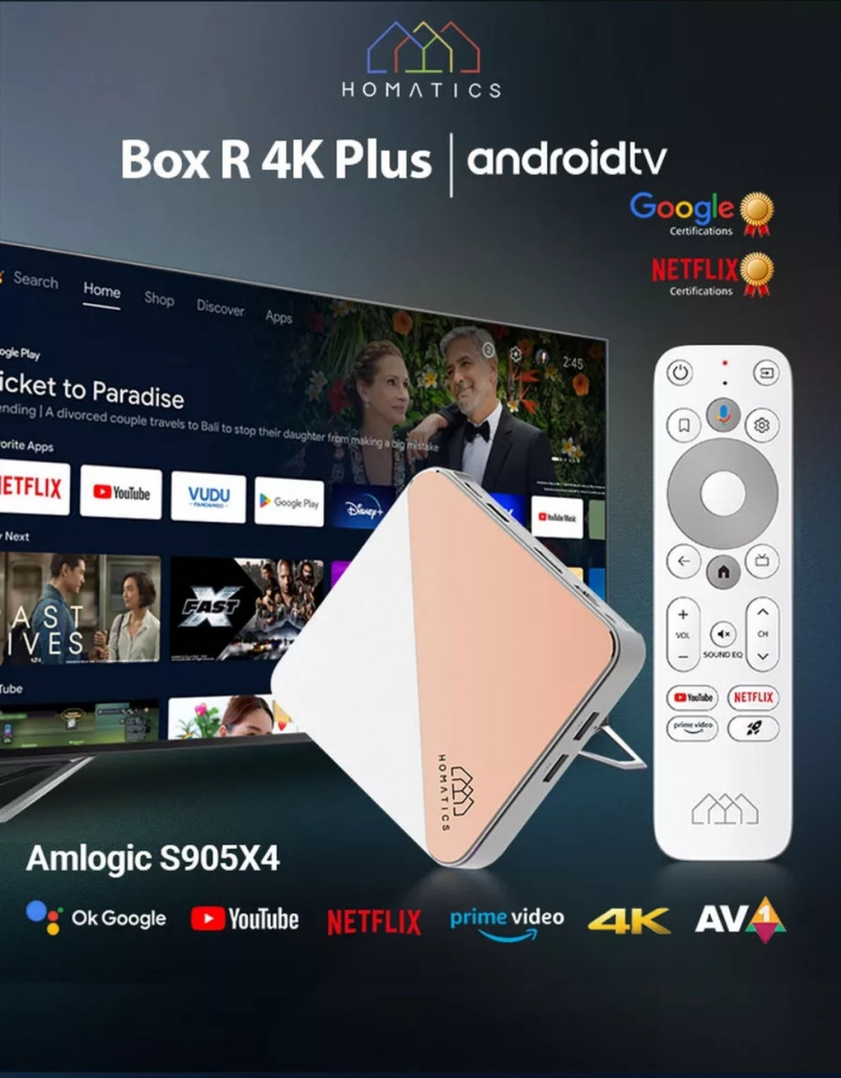 Смарт приставка "Homatics Box R 4K androidtv 4/32гб" в Ташкенте цена 1440184 сум от Mega store - Prom.uz (ID#1355010)