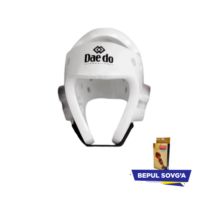 Шлем DAEDO защитный для тхэквондо белый + в подарок эластический бинт