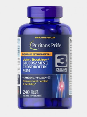 Глюкозамин Puritan's Pride Glucosamine, Chondroitin MSM, 240 капсул