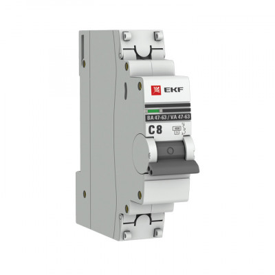 Автоматический выключатель 1P  8А (C) 4,5kA ВА 47-63 EKF PROxima