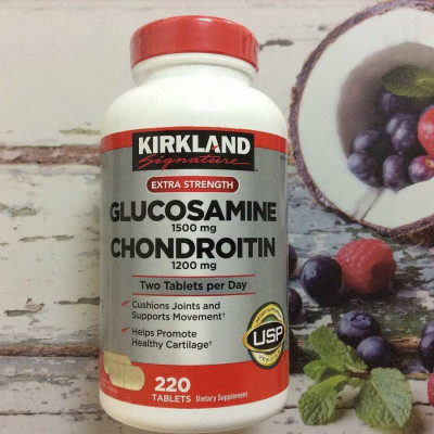 Chondroitin Kirkland qo'shimchali glyukozamin tabletkalari Glyukozamin+Kondroitin (220 dona)