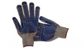 Защитные перчатки х/б с ПВХ напылением