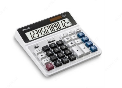 Калькулятор 12 разрядный cеребряный Deli 2137s