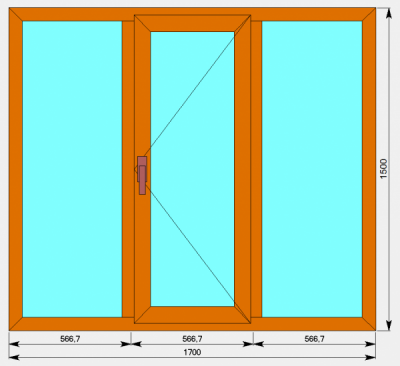 Окно-2_1 Ламинированый ПВХ 6000