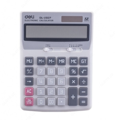 Калькулятор 12 разрядный серый цв. 170*122*32, Deli E1507