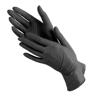 Перчатки одноразовые нестерильные, нитриловые L черные (WRP/Малайзия)