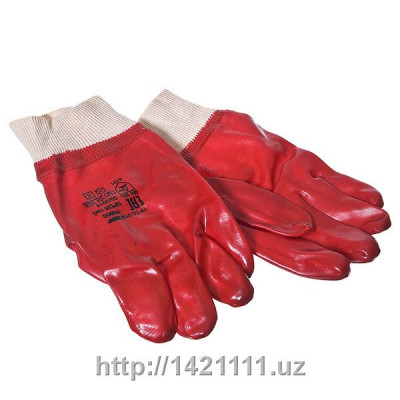 Резиновые перчатки облитые ПВХ манжета на резинке