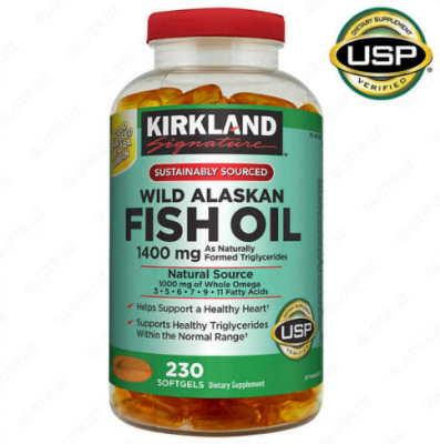 Рыбий жир в капсулах Kirkland Signature Wild Alaskan Fish Oil (230 шт.)