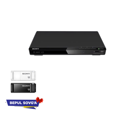 Компактный и тонкий проигрыватель Sony DVD | DVP-SR370 + USB флеш 32 GB в подарок!